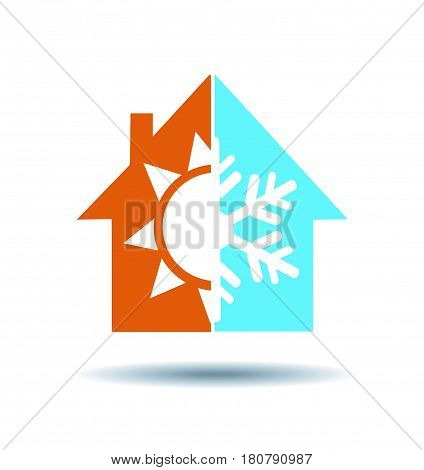 Air conditioning symbol - warm and cold in home