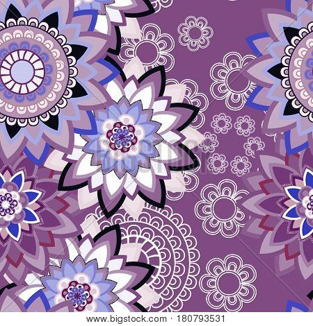 Abstract seamless pattern ornament. Mandala repeat pattern. Vintage background. Vector illustration.