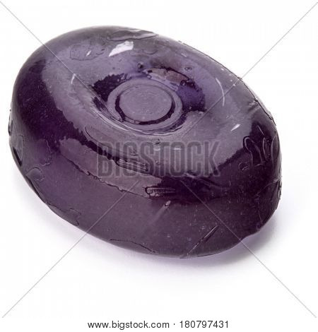 One fruit hard sugar candy,  boiled sweet or sugar plum isolated on white background cutout.