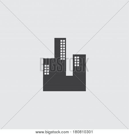 Skyscaper icon in a flat design in black color. Vector illustration eps10