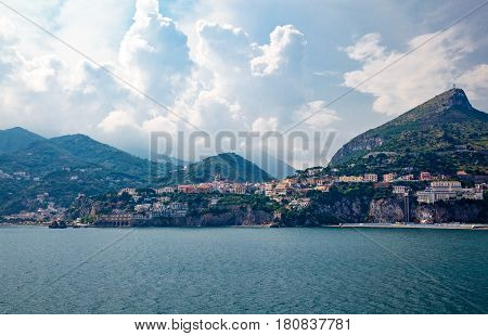 Italy Amalfitana Coast Vietri seen from the sea
