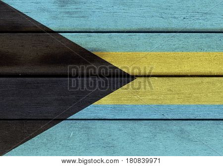 Bahamas Flag On A Wood