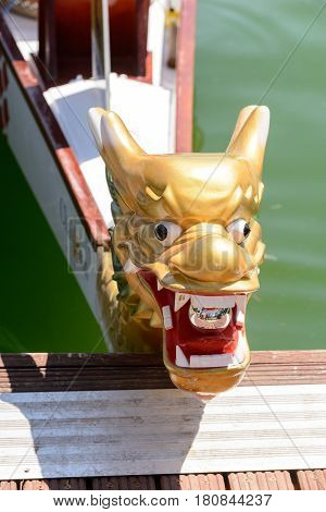 Rome Italy - July 30 2016: Dragon boat crews compete at the european championships held in Italy in 2016 summer details of the boats