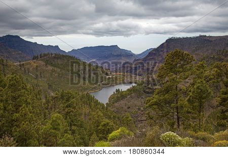 Central Gran Canaria edge protected area of Integral Nature Reserve Inagua reservoir Mulato