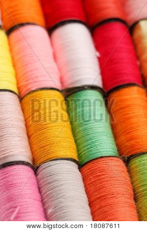 bobbins of lurex thread