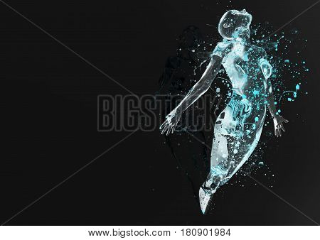 3d illustration. The abstract woman with water splashes