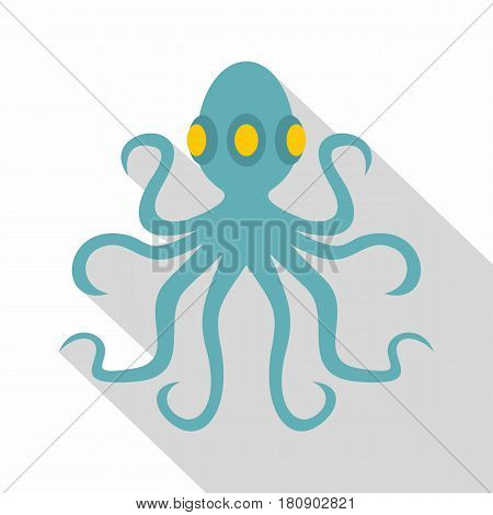Octopus icon. Flat illustration of octopus, vector icon for web