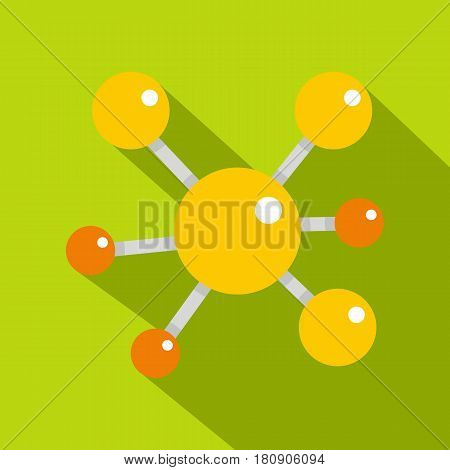 Yellow molecular model icon. Flat illustration of yellow molecular model vector icon for web
