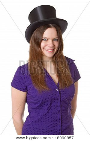 Frau mit Chapeu Claque