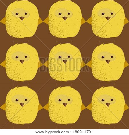 Funny cute chick. Easter day. Vector illustration. Seamless pattern.