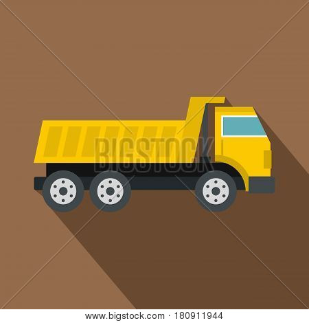 Dumper truck icon. Flat illustration of dumper truck vector icon for web