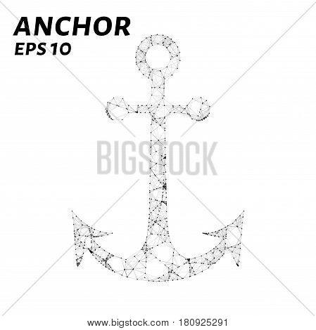 The Anchor Consists Of Points, Lines And Triangles. The Polygon Shape In The Form Of A Silhouette Of