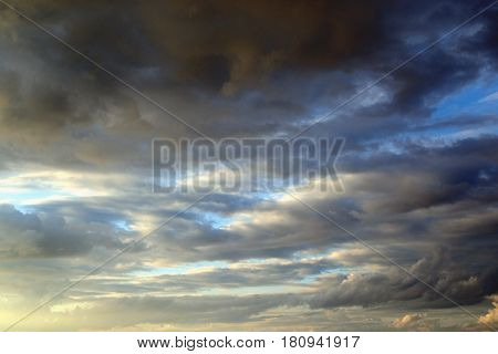 Cloudy stormy sky can be used as a background.