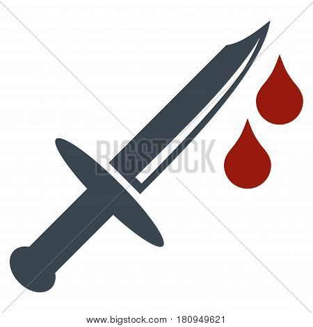 Blood Knife flat vector icon. An isolated illustration on a white background.