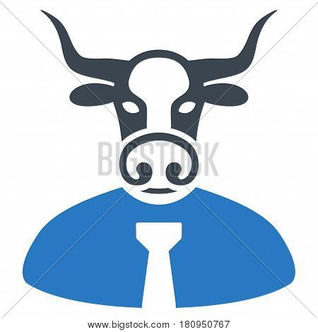 Bull Chief flat vector icon. An isolated illustration on a white background.