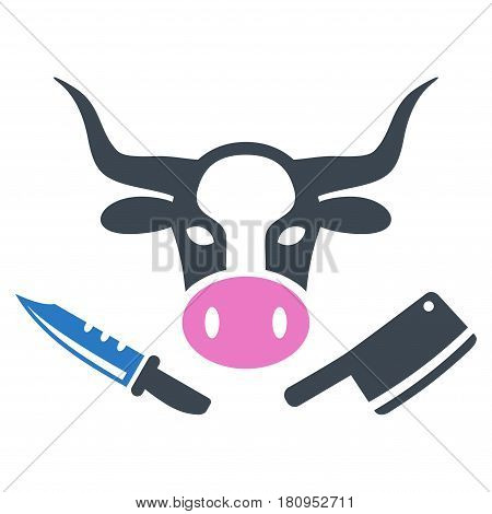 Butchery flat vector pictograph. An isolated illustration on a white background.