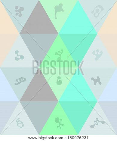seamless pattern made with various  beautiful shapes and triangles