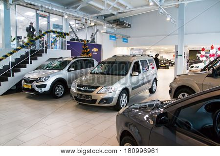 Showroom Of Dealership Chevrolet And Car In It In Kirov City In 2016