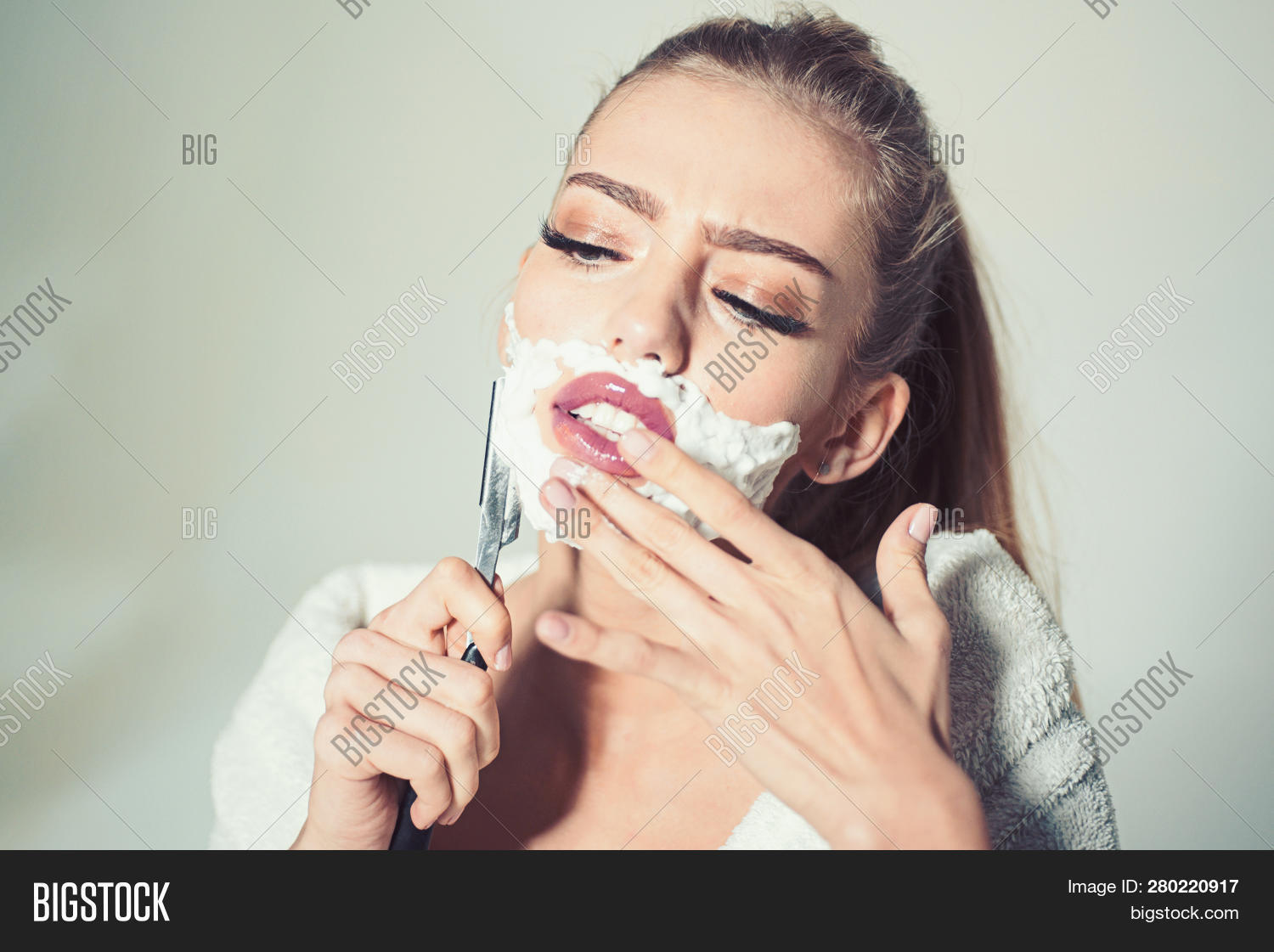 Lady Shaves Her Face Image & Photo (Free Trial) Bigstock