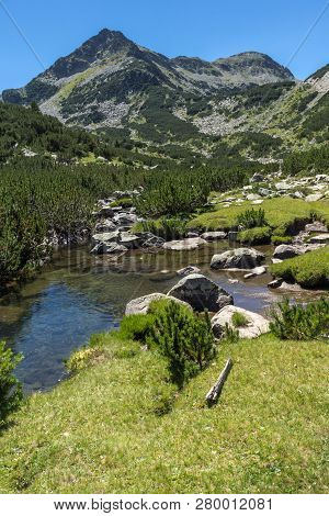 Landscape With Valyavitsa River And Valyavishki Chukar Peak, Pirin Mountain, Bulgaria
