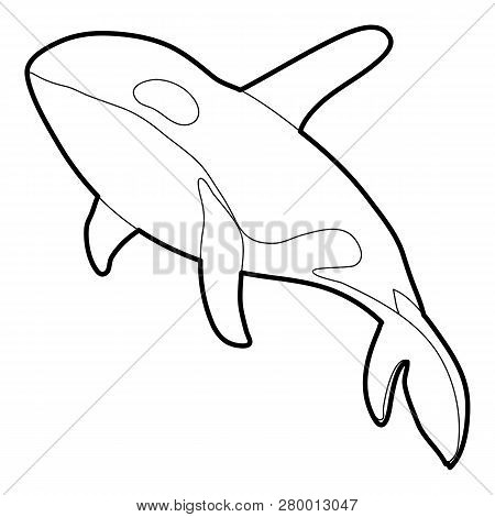 Grampus Icon In Outline Style Isolated On White Illustration