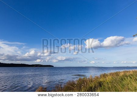View Of Fjord And Meadows Near Holbaek, Denmark