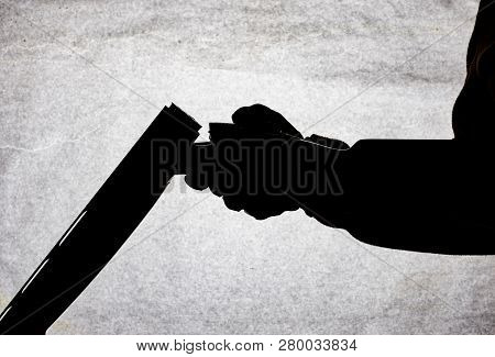 Classic Double-barrell Smooth-bore Hunting Rifle Isolated On White Background In Man Hand