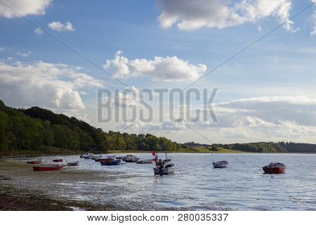 Fishing Boats In A Harbour Near Holbaek, Denmark