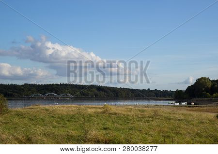 View Of Fjord And Meadows Near Holbaek, Denmark