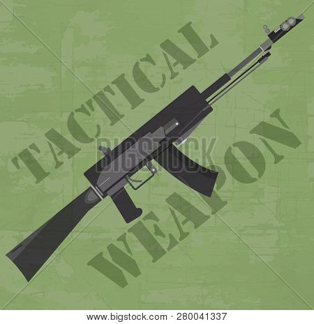 Grunge Tactical Weapon Icon Background Concept. Vector Illustration Design
