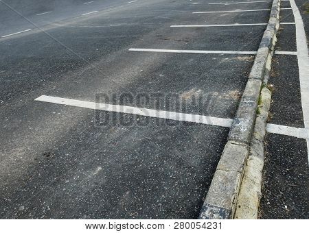 Car Parking Lot At Outdoor With White Marking