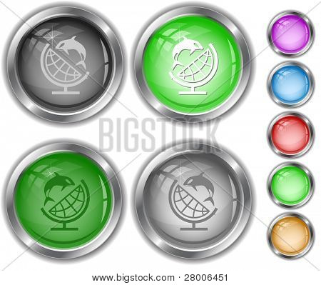 Globe og shamoo. Raster internet knapper. Vektor version er i portefølje.