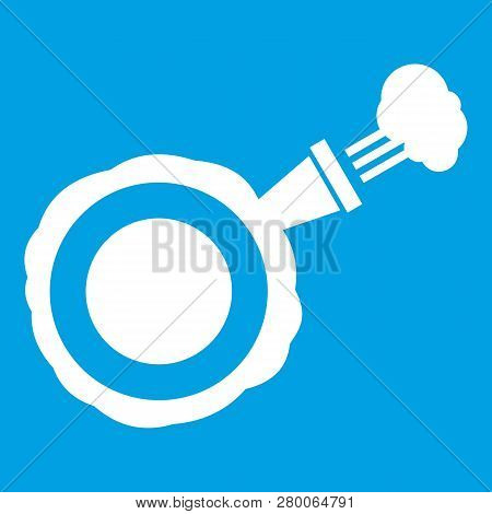 Whoopee Cushion Icon White Isolated On Blue Background Illustration