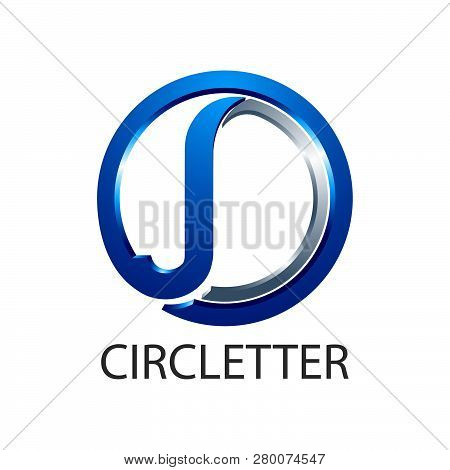 Circle Initial Letter Jd Or J Logo Concept Design. Symbol Graphic Template Element Vector