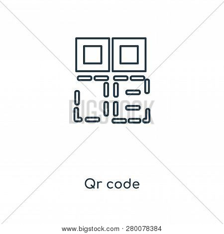 Qr Code Icon In Trendy Design Style. Qr Code Icon Isolated On White Background. Qr Code Vector Icon 