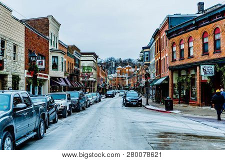 Downtown Of Galena Illinois , With Christmas Decorations 1.1.2019