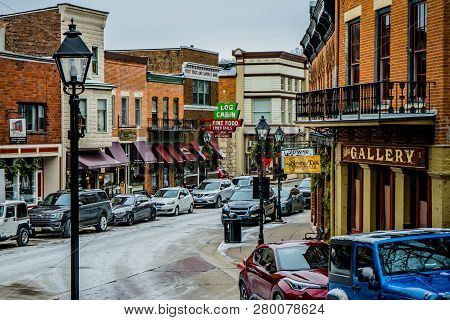 Downtown Of Galena Illinois , With Christmas Decorations 1.1.2019