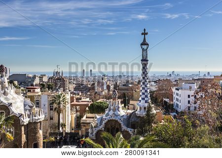City View Of Barcelona From Park Guell
