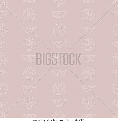 Hand Drawn  Seamless Pattern With Lemons, Oranges, Limes