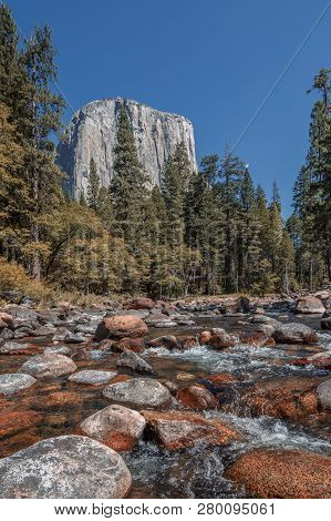 Typical View Of The Yosemite National Park - El Capitan, Tunnel View, Bridalveil Fall, Half Done