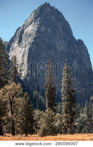 Typical View Of The Yosemite National Park - El Capitan, Tunnel View, Bridalveil Fall, Half Done