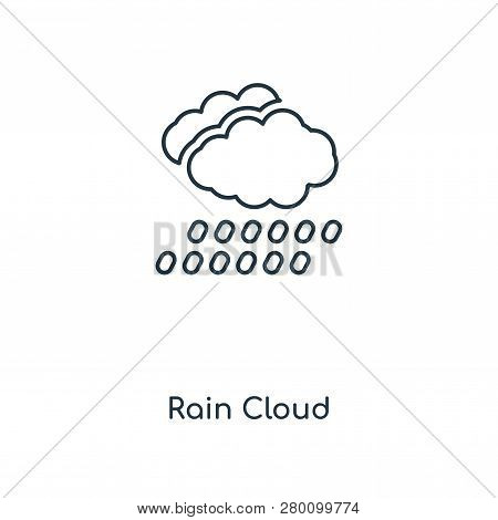 Rain Cloud Icon In Trendy Design Style. Rain Cloud Icon Isolated On White Background. Rain Cloud Vec