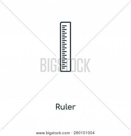 Ruler Icon In Trendy Design Style. Ruler Icon Isolated On White Background. Ruler Vector Icon Simple