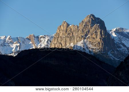Foratata Peak in Tena Valley, Aragon, Huesca, Spain.