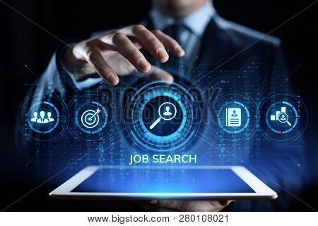 Job Search Hiring Recruitment Send Cv Resume Business Concept.