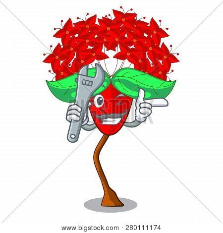 Mechanic Flower Ixora Isolated With The Mascot