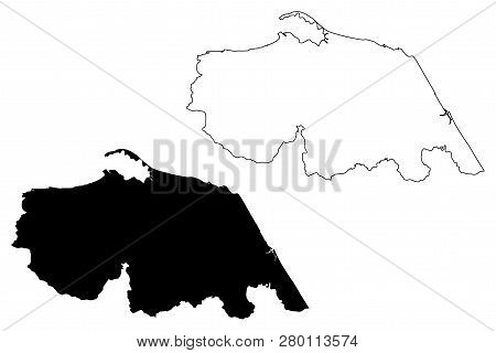 Pattani Province (kingdom Of Thailand, Siam, Provinces Of Thailand) Map Vector Illustration, Scribbl