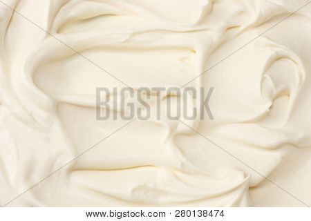 Sour Cream Background. Sour Cream Texture. Top View