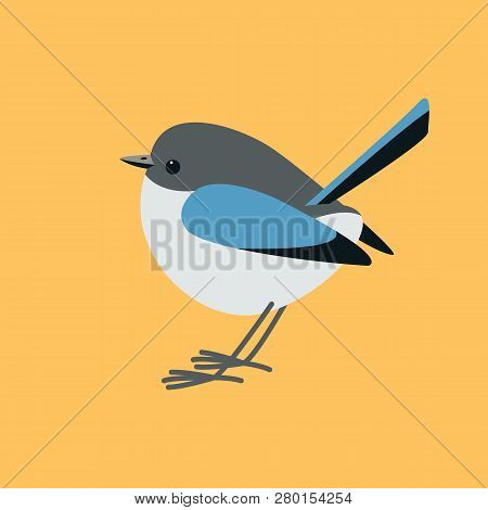 Eastern Bluebird  ,vector Illustration ,flat Style ,profile View