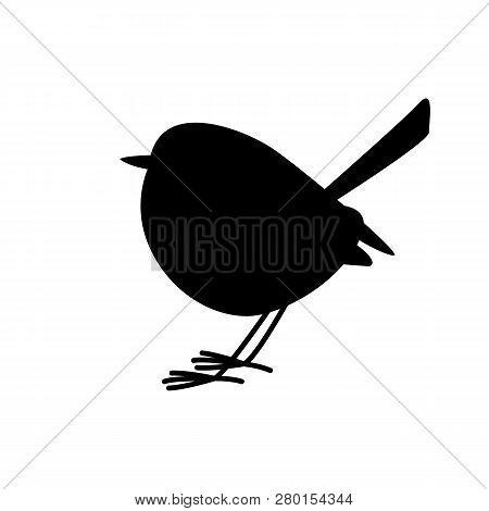 Eastern Bluebird  ,vector Illustration , Black Silhouette ,profile View